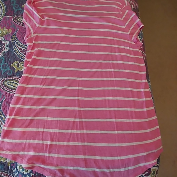 Joe Fresh,Size L,Pink & White striped Womens top - Picture 6 of 7